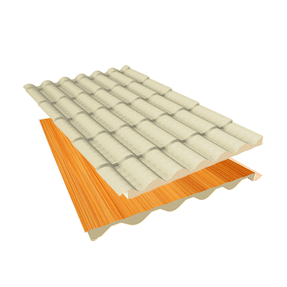 Isotelha Colonial Térmica Sanduíche Marfim com Forro Madeira Clara – Núcleo em PIR 40mm