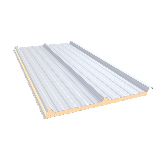 Isotelha Trapezoidal Térmica COM FORRO Branco Neve – núcleo em PIR 20 mm