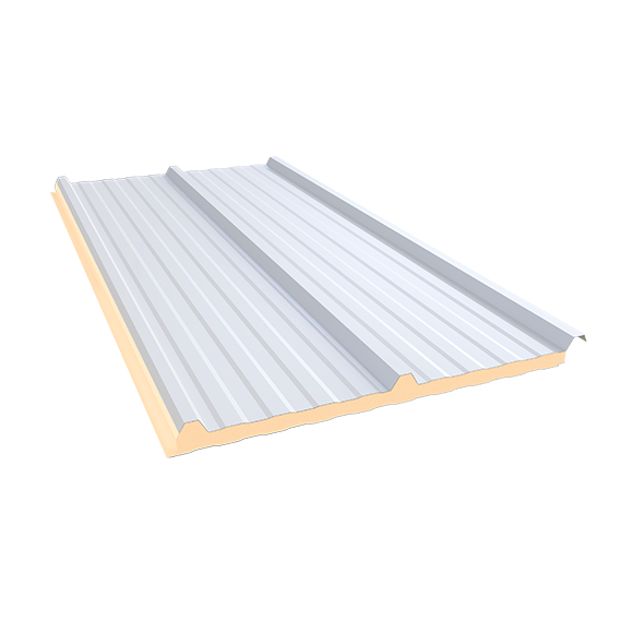 Telha Trapezoidal Térmica SEM FORRO Branco Neve - núcleo em PIR 30 mm